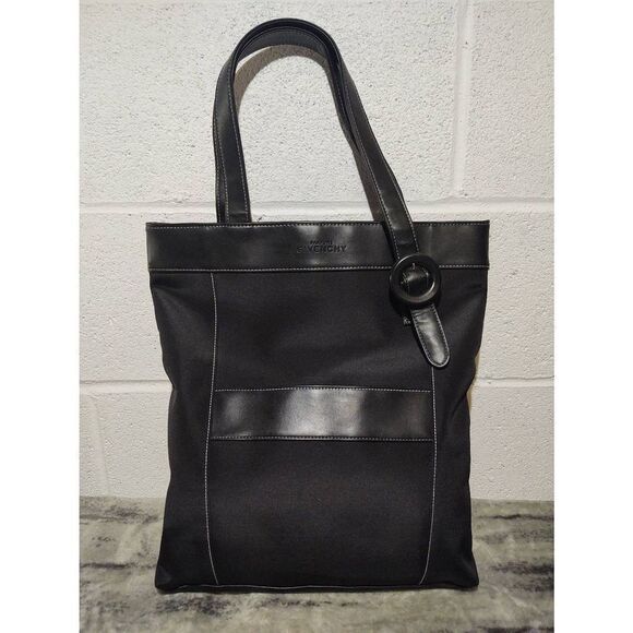 NWOT Givenchy Parfum Black Polyester Nylon Double Top Handle Tote Bag Purse - Picture 1 of 10